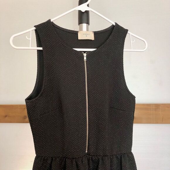 ANTHRO EVERLY Metallic Shimmering Fit & Flare Sleeveelss Front Zipper Dress Sz S - Picture 2 of 6